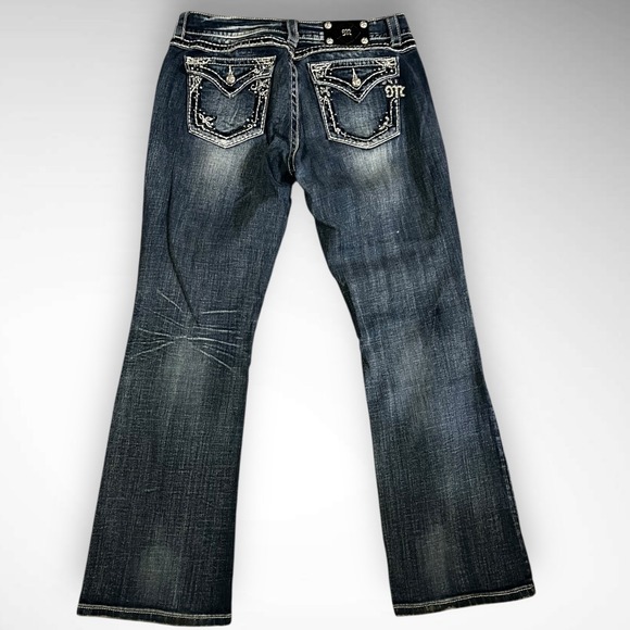 MISS ME Women's Dark Wash Straight Bootcut Jeans JE5359E3R Size 31 | EUC - Picture 3 of 6